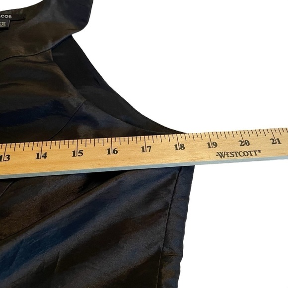 Jacob Little Black Dress-Yoke Neckline-Zip Back-Matte Satin Look-Size 9/10 - Picture 8 of 10